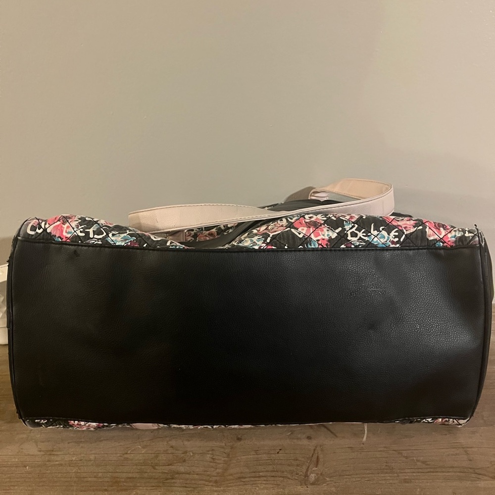 Betsey Johnson Black and‎ Pink Floral Travel Bag - Picture 6 of 11